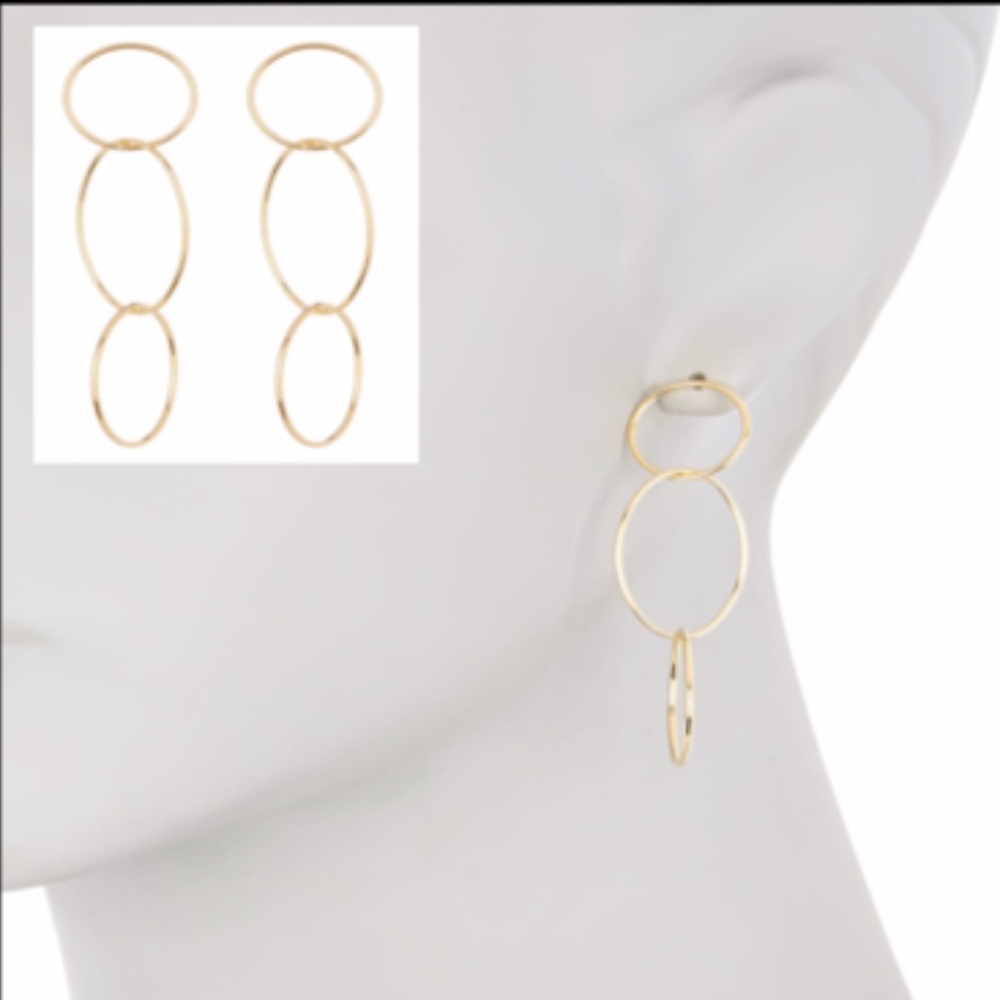 Argento Vivo Interlink Gold Drop Earrings
